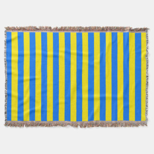 Yellow and Blue Stripes Throw Blanket