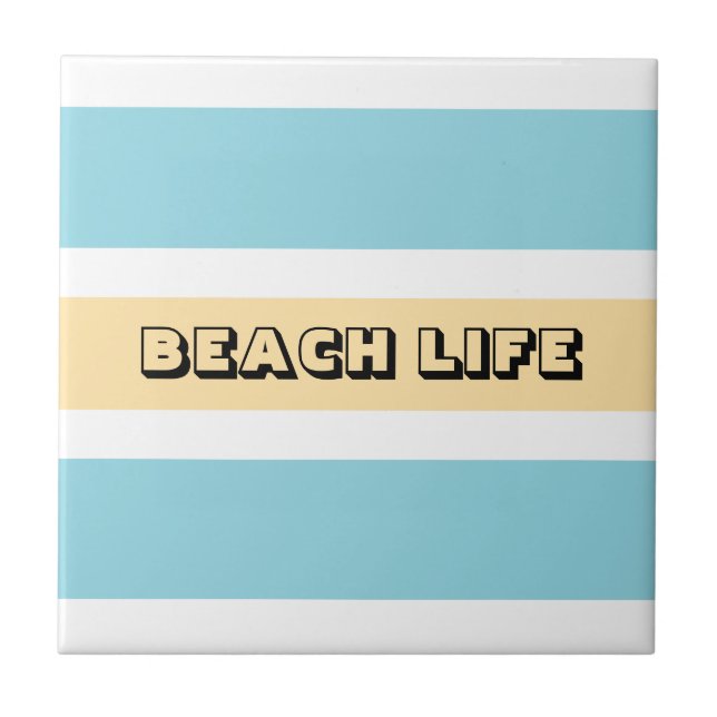 Yellow And Blue Stripes Tile (Front)