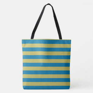 yellow and Blue Stripes Tote Bag