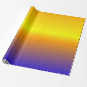 Yellow and Blue Sunset Gradient Wrapping Paper