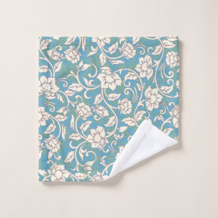 Yellow and Blue Swirling Flowers Bath Towel Set