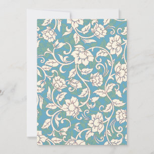 Yellow and Blue Swirling Flowers Thank You Card