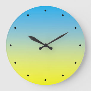 Yellow And Blue Two Tone Large Clock