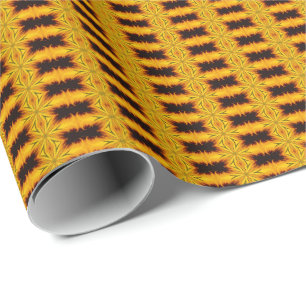 Yellow And Brown Abstract Shapes Design Wrapping Paper
