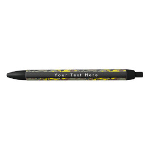 Yellow and Brown Camo, Camouflage, Military, Army Black Ink Pen