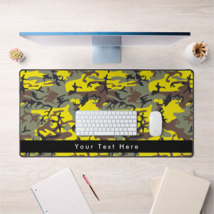 Yellow and Brown Camo, Camouflage, Military, Army Desk Mat