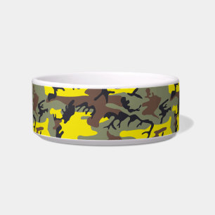 Yellow and Brown Camouflage, Military, Army Bowl
