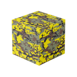 Yellow and Brown Camouflage, Military, Army Cube