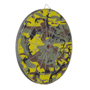 Yellow and Brown Camouflage, Military, Army Dartboard