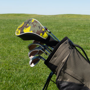 Yellow and Brown Camouflage, Military, Army Golf Head Cover