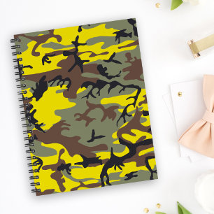 Yellow and Brown Camouflage, Military, Army Notebook