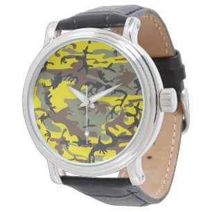 Yellow and Brown Camouflage, Military, Army Watch