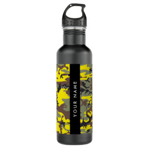 Yellow and Brown Camouflage Your name Personalise 710 Ml Water Bottle