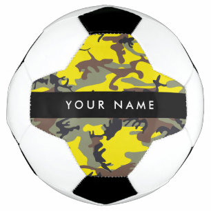 Yellow and Brown Camouflage Your name Personalise Football