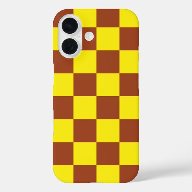 Yellow and Brown Chequered Style  Case-Mate iPhone Case (Back)