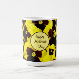 Yellow And Brown Pansies Mothers Day, Coffee Mug
