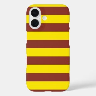 Yellow and Brown Stripes Design iPhone 16 Case