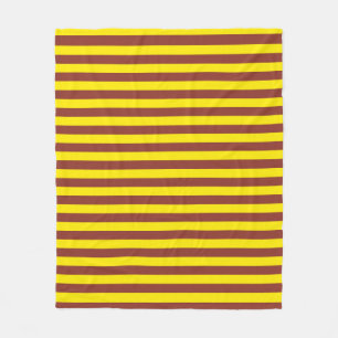 Yellow and Brown Stripes Design Fleece Blanket