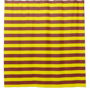 Yellow and Brown Stripes Design Shower Curtain