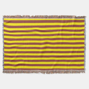 Yellow and Brown Stripes Design Throw Blanket