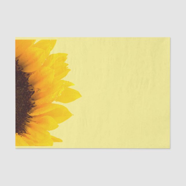 Yellow and Brown Sunflower on Light Yellow Tissue Paper (Front)