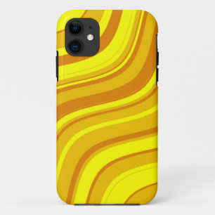 Yellow and Brown Wavy Stripes Pattern 2 iPhone 11 Case