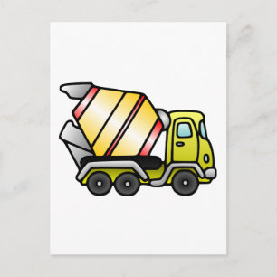 Yellow and Cement Mixer Postcard