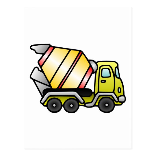 Yellow and Cement Mixer Postcard
