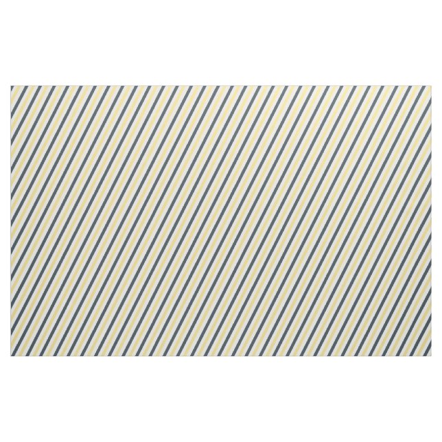 Yellow and Charcoal Grey Stripes Fabric (Yard)