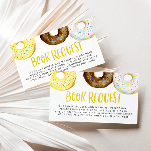 Yellow and Chocolate Sprinkle Doughnuts Book Reque Enclosure Card