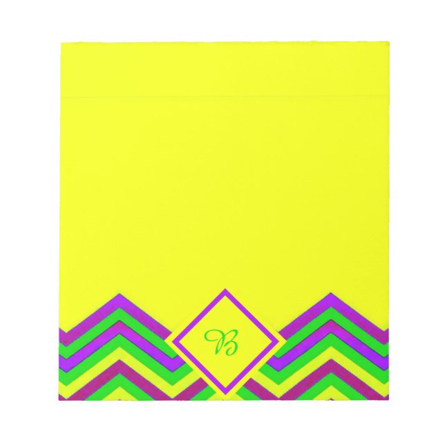 Yellow and colour chevron notepad (Front)