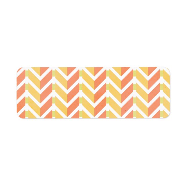 Yellow and coral chevron 3D pattern (Front)
