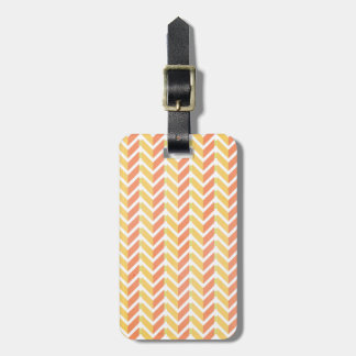 Yellow and coral chevron 3D pattern Luggage Tag