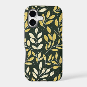 Yellow and Cream Leafy Branches Pattern