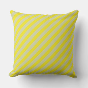 Yellow and Cream stripes pattern Ready For Spring Cushion