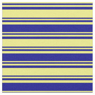 Yellow and Dark Blue Striped Pattern Fabric