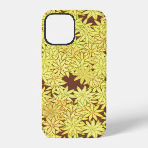 Yellow and gold Daisies on Chocolate Brown iPhone 12 Case