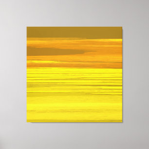 Yellow And Gold Horizontal Stripes - Abstract Art Canvas Print