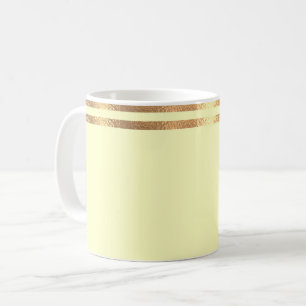 Yellow and Gold Rimmed Coffee Mug
