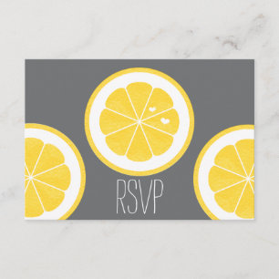 YELLOW AND GRAY LEMOM THEMED RSVP RESPONSE CARDS