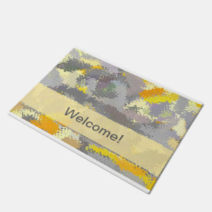 Yellow and Gray Tapestry Doormat