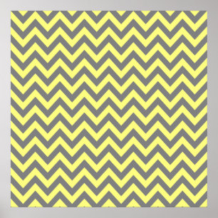 Yellow and Gray Zigzag Poster