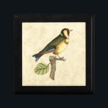 Yellow and Green Bird Perched on a Little Branch Gift Box<br><div class="desc">This engraved-inspired print displays sharp,  vivid images with a high degree of colour accuracy. The neutral background helps emphasise the colours of the bird. Customise your favourite Zazzle product using this beautiful image.</div>
