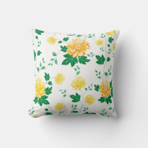  Yellow and Green blooming floral  Cushion