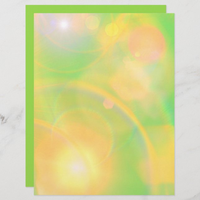 Yellow and Green Bokeh Design Craft Paper (Front/Back)