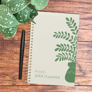 Yellow and Green Botanical Planner