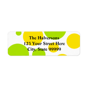 Yellow and Green Bubble Polkadots Address Labels