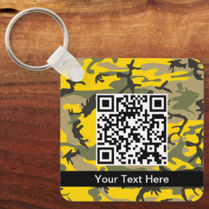 Yellow and Green Camo, Camouflage, Military, Army Key Ring