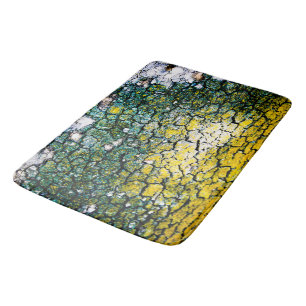 Yellow and Green Camo Print Bath Mat
