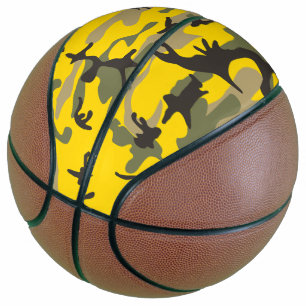 Yellow and Green Camouflage, Military, Army Basketball